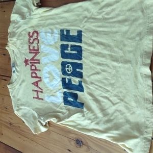 Lucky tees sz large tee shirt happiness love peace